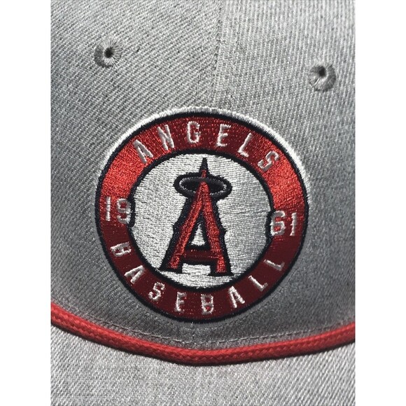 California Angels 1961 Baseball Snapback Hat Cap Gray Red Youtheory Turmeric LA - Picture 2 of 9